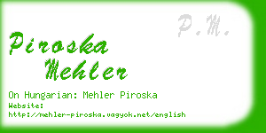piroska mehler business card